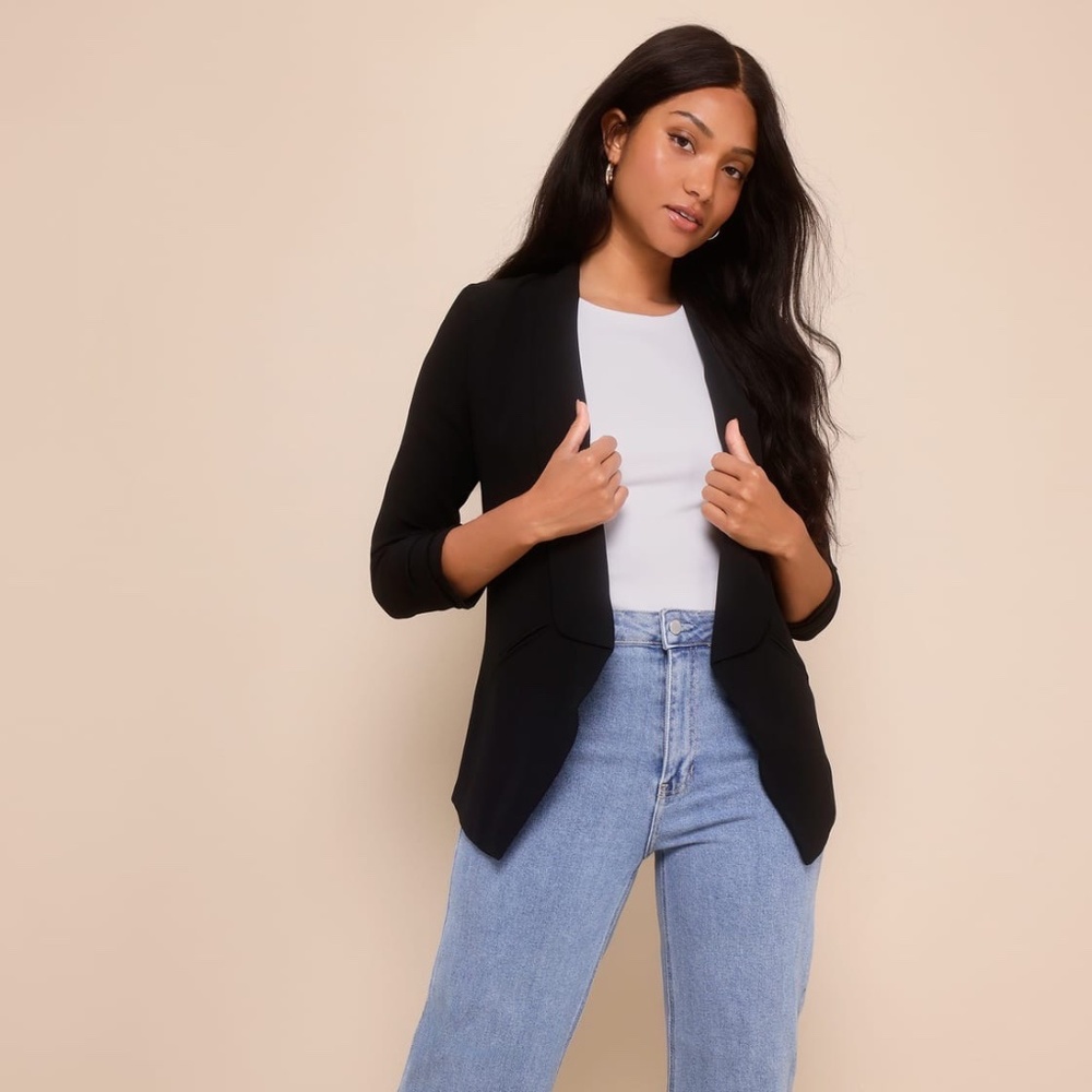 NWOT Lulus Miss Punctuality Black Lightweight Blazer Women's Small